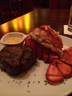 Filet of beef and lobster tail. Delicious!