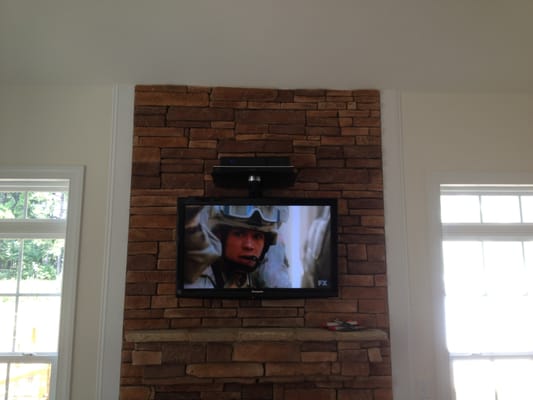 We Specialize In Fireplace TV Wall Mounting Brick Stone