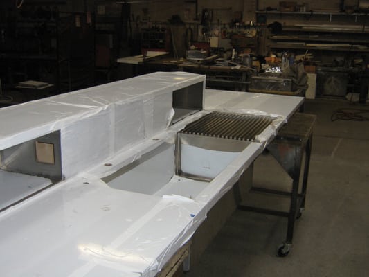 Commercial kitchen counter and sink stainless steel with plastic vinyl ...