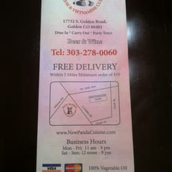 New Panda Chinese Restaurant Golden Co Menu New Panda Chinese Restaurant Golden Co Menu